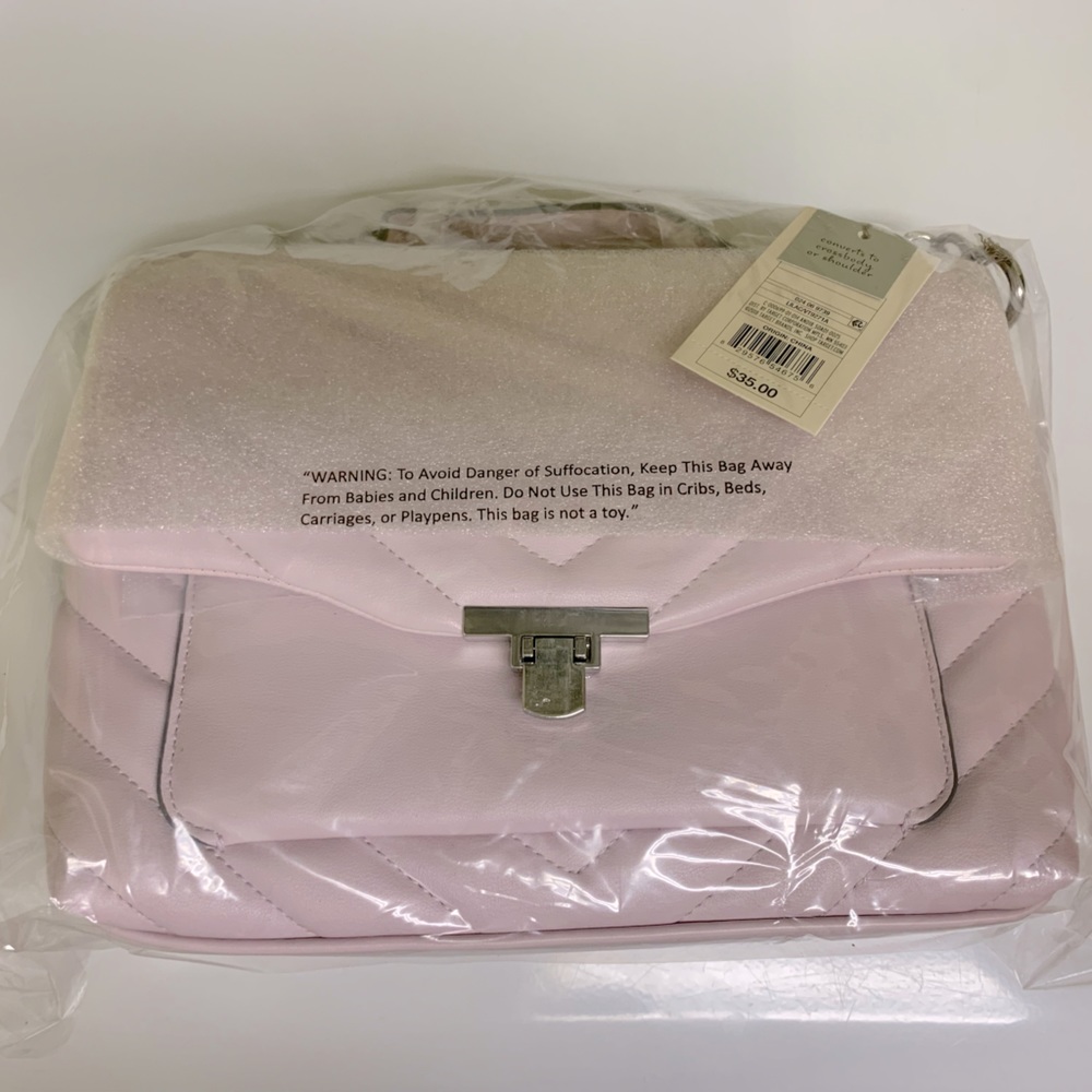 Msrp $35 Quilted Top Handle Satchel Handbag - A New Day Lilac Color